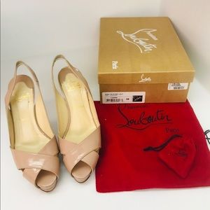 Christian Louboutin Soso nude patent 100 size 38